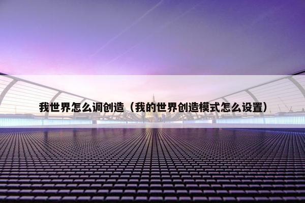 我世界怎么调创造（我的世界创造模式怎么设置）