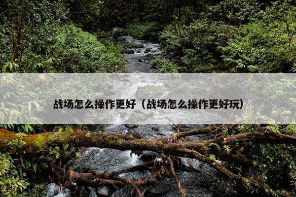 战场怎么操作更好（战场怎么操作更好玩）