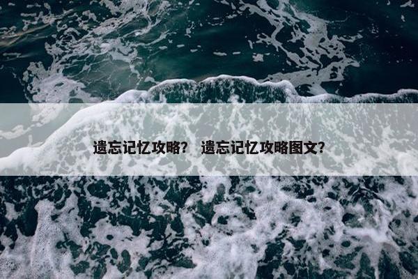 遗忘记忆攻略？ 遗忘记忆攻略图文？
