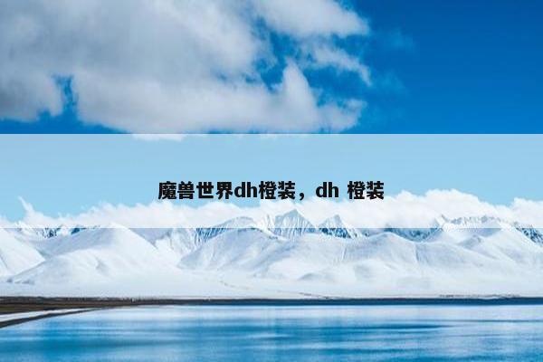 魔兽世界dh橙装，dh 橙装