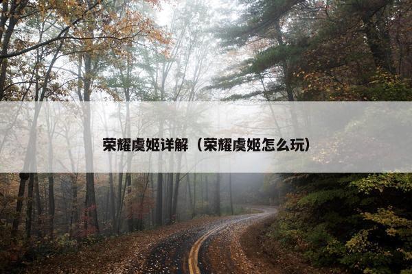 荣耀虞姬详解（荣耀虞姬怎么玩）