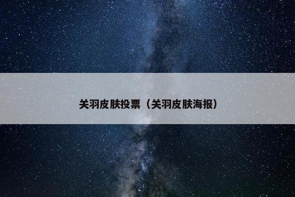关羽皮肤投票（关羽皮肤海报）