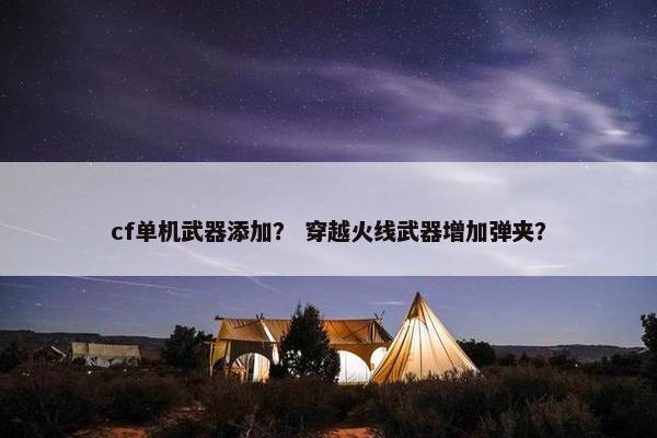 cf单机武器添加？ 穿越火线武器增加弹夹？