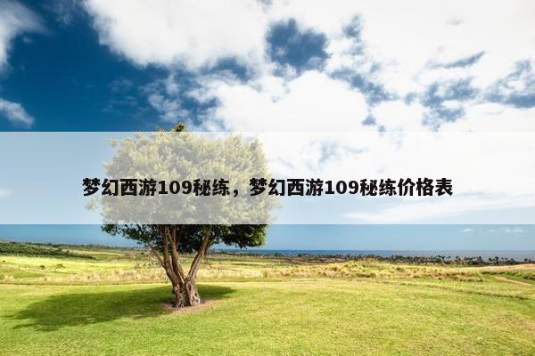 梦幻西游109秘练，梦幻西游109秘练价格表