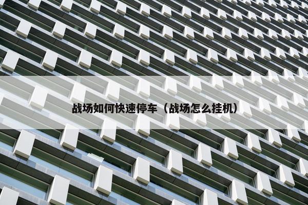 战场如何快速停车（战场怎么挂机）