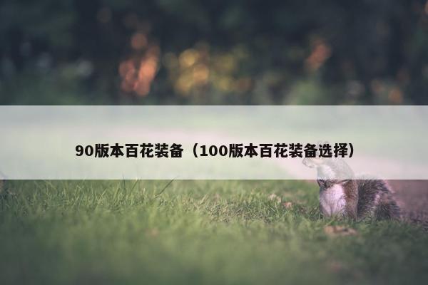 90版本百花装备（100版本百花装备选择）