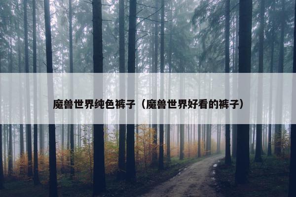 魔兽世界纯色裤子（魔兽世界好看的裤子）