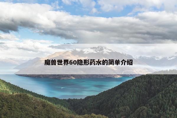 魔兽世界60隐形药水的简单介绍
