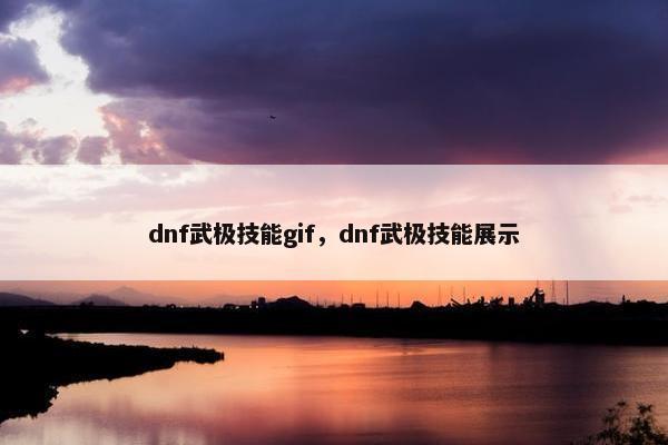 dnf武极技能gif，dnf武极技能展示