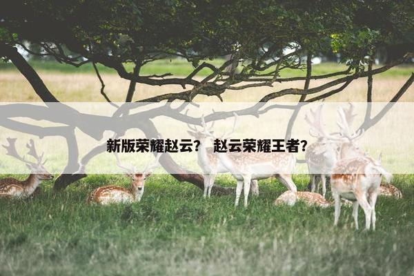 新版荣耀赵云？ 赵云荣耀王者？
