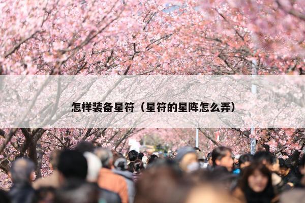 怎样装备星符（星符的星阵怎么弄）