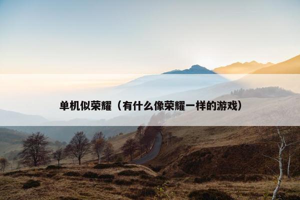 单机似荣耀（有什么像荣耀一样的游戏）