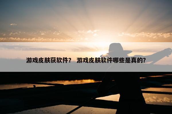 游戏皮肤获软件？ 游戏皮肤软件哪些是真的？