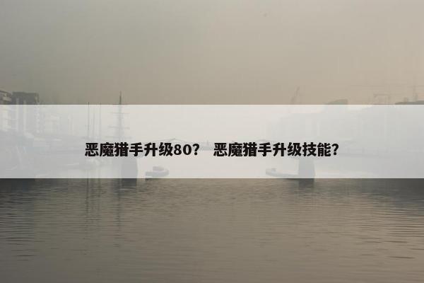 恶魔猎手升级80？ 恶魔猎手升级技能？