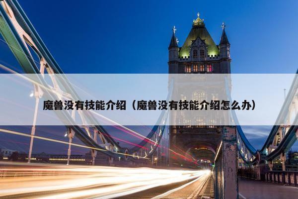 魔兽没有技能介绍（魔兽没有技能介绍怎么办）