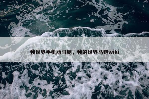 我世界手机版马铠，我的世界马铠wiki