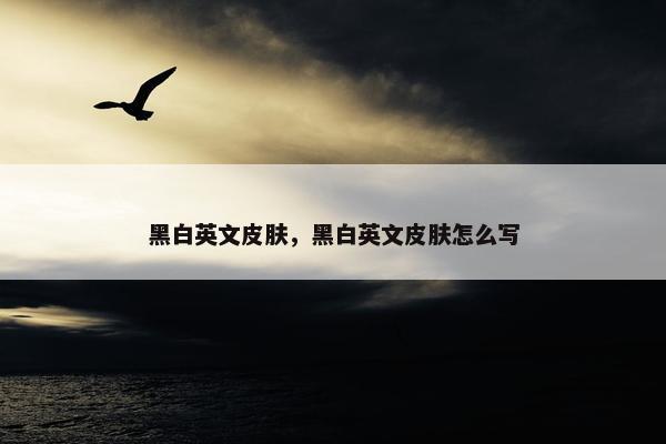 黑白英文皮肤，黑白英文皮肤怎么写