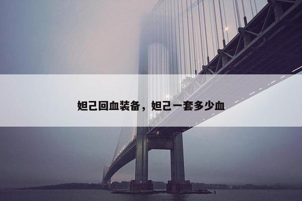 妲己回血装备，妲己一套多少血