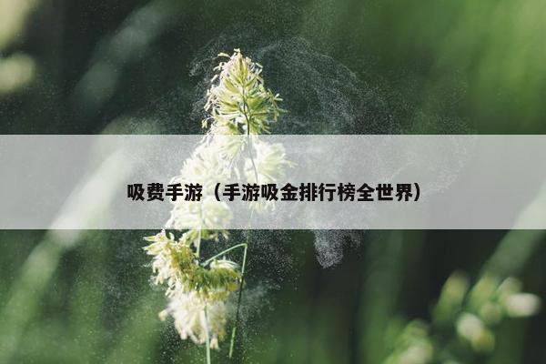 吸费手游（手游吸金排行榜全世界）