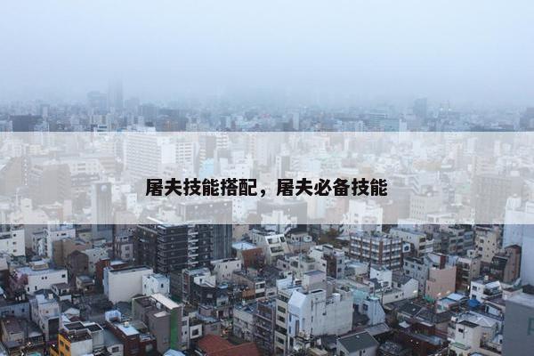 屠夫技能搭配，屠夫必备技能