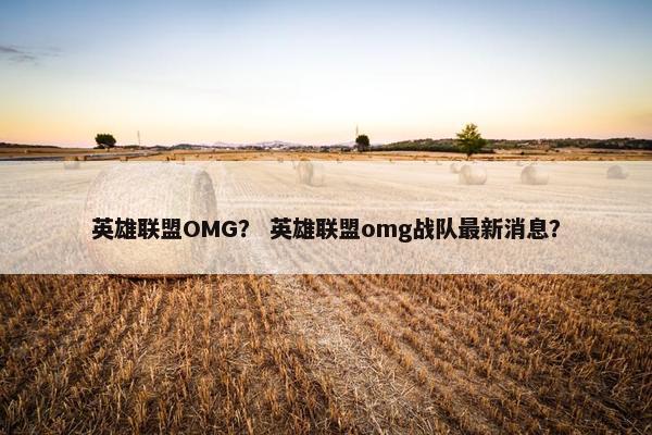 英雄联盟OMG？ 英雄联盟omg战队最新消息？
