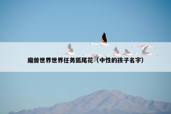 魔兽世界世界任务狐尾花（中性的孩子名字）