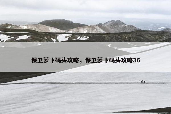 保卫萝卜码头攻略，保卫萝卜码头攻略36