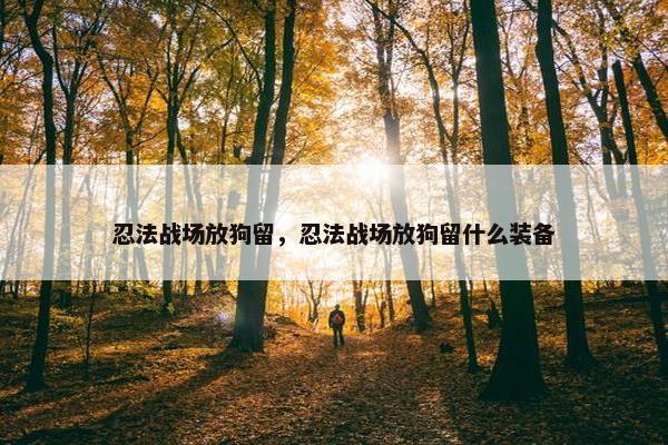 忍法战场放狗留，忍法战场放狗留什么装备