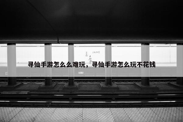 寻仙手游怎么么难玩，寻仙手游怎么玩不花钱