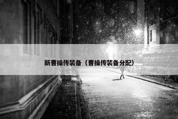 新曹操传装备（曹操传装备分配）