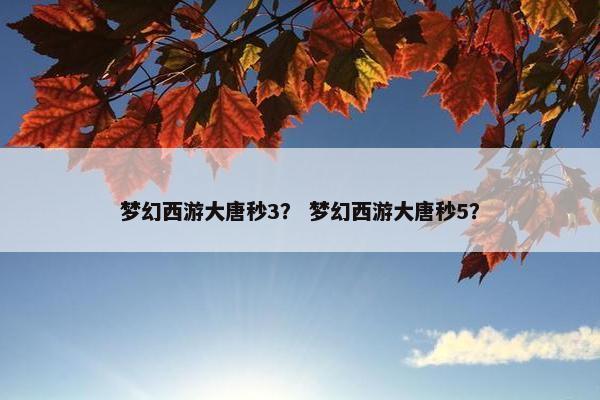 梦幻西游大唐秒3？ 梦幻西游大唐秒5？