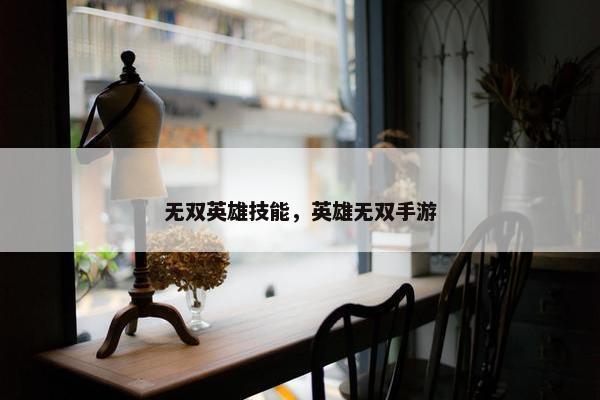 无双英雄技能，英雄无双手游
