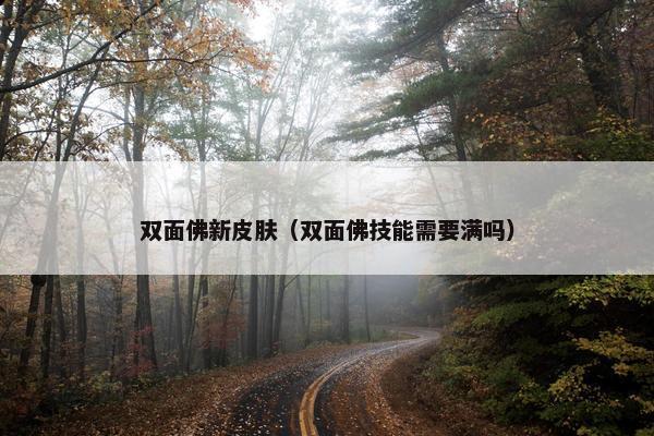 双面佛新皮肤（双面佛技能需要满吗）