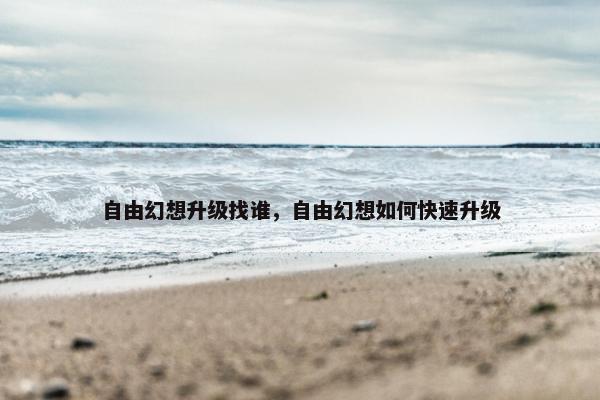 自由幻想升级找谁，自由幻想如何快速升级