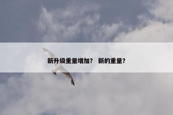 新升级重量增加？ 新的重量？