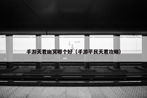 手游天君幽冥哪个好（手游平民天君攻略）