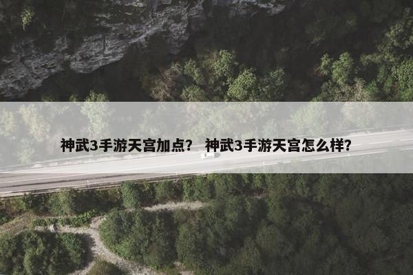 神武3手游天宫加点？ 神武3手游天宫怎么样？