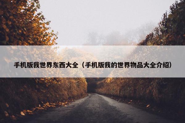 手机版我世界东西大全（手机版我的世界物品大全介绍）