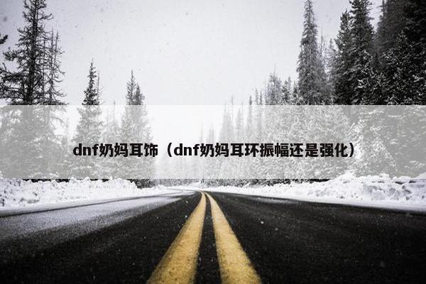 dnf奶妈耳饰（dnf奶妈耳环振幅还是强化）