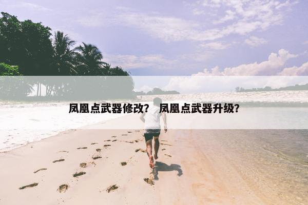 凤凰点武器修改？ 凤凰点武器升级？