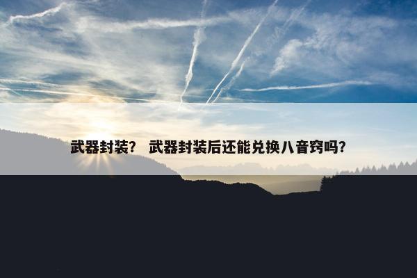 武器封装？ 武器封装后还能兑换八音窍吗？