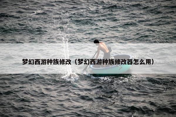 梦幻西游种族修改（梦幻西游种族修改器怎么用）