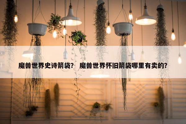 魔兽世界史诗箭袋？ 魔兽世界怀旧箭袋哪里有卖的？