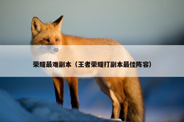 荣耀最难副本（王者荣耀打副本最佳阵容）