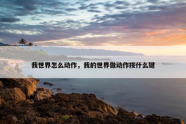 我世界怎么动作，我的世界做动作按什么键