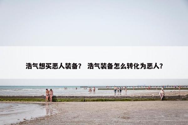 浩气想买恶人装备？ 浩气装备怎么转化为恶人？