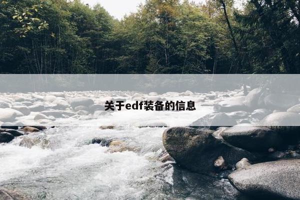 关于edf装备的信息