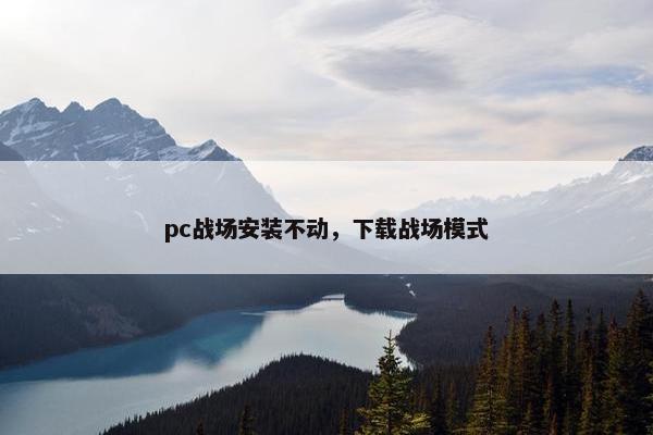 pc战场安装不动，下载战场模式