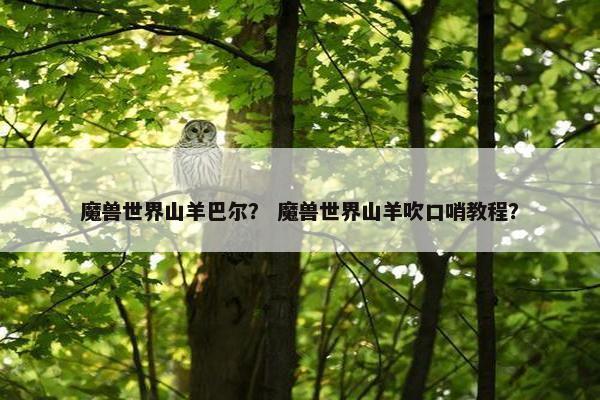 魔兽世界山羊巴尔？ 魔兽世界山羊吹口哨教程？