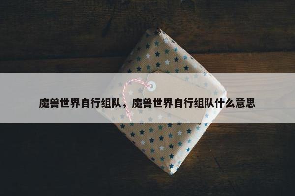 魔兽世界自行组队，魔兽世界自行组队什么意思
